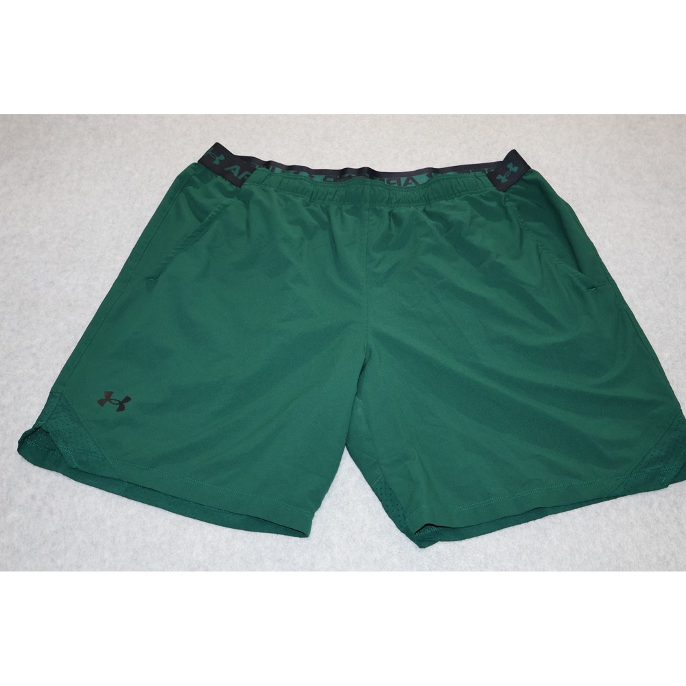 Under Armour Gym Workout Athletic Shorts Mens XXL Green Fitted 8" Inseam